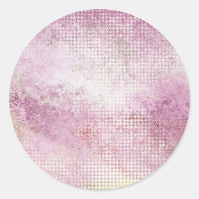 Sticker Rond Arrière - plan rose Cotton Candy Dreams (Devant)