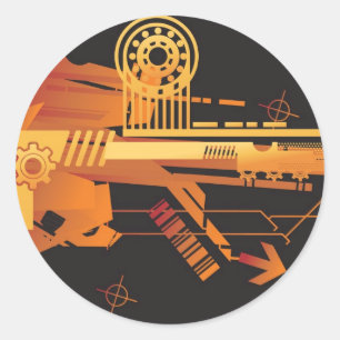 Sticker Rond Arrière - plan tramé technique 6