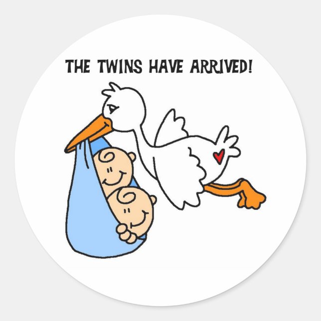 Sticker Rond Arrivée de Stork Twin (Devant)