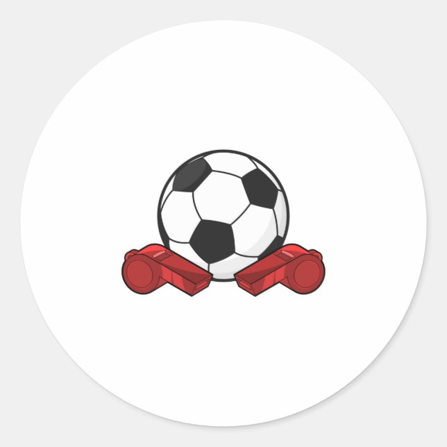 Sticker Rond Arrivée sifflet & balle de football (Devant)