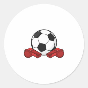 Sticker Rond Arrivée sifflet & balle de football