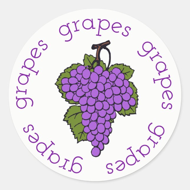 Sticker Rond Arrondises de raisin (Devant)