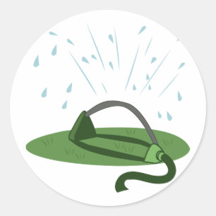 Sticker Rond Arroseur de pelouse