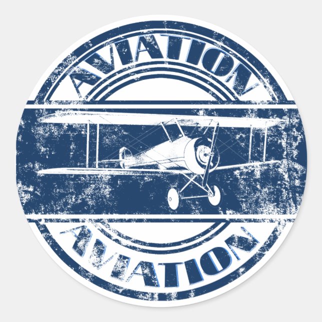 Sticker Rond Art aéronautique (Devant)