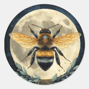 Sticker Rond Art aquarelle du bourdon éclairé par la lune   Abe
