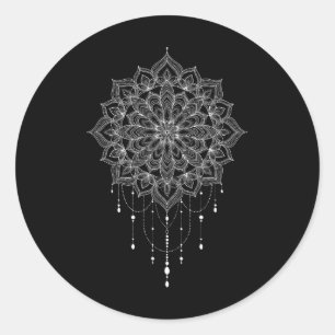Sticker Rond Art botanique zen mandala succulent spirituel boho