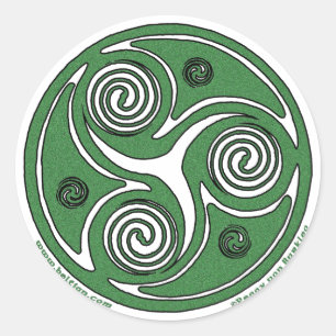 Sticker Rond Art Celtique Sticker, Triskelion Design #1
