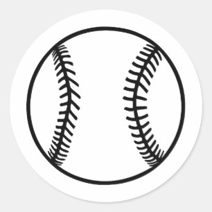 Sticker Rond Art de baseball Abstrait en BW
