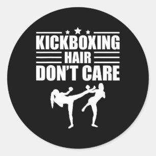 Sticker Rond Art de kickboxing drôle pour hommes femmes Conta K