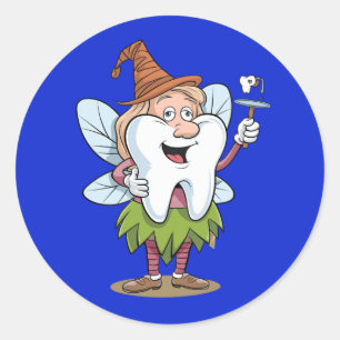 Sticker Rond Art de la fée des dents magiques