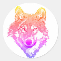Art de loup solitaire bicolore
