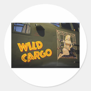Sticker Rond Art de nez "de cargaison sauvage"