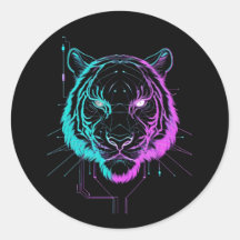 Art de tigre numérique néon