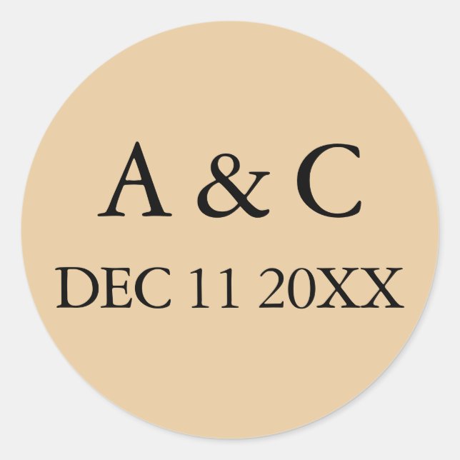 Sticker Rond Art Deco Elegant Wedding (Devant)