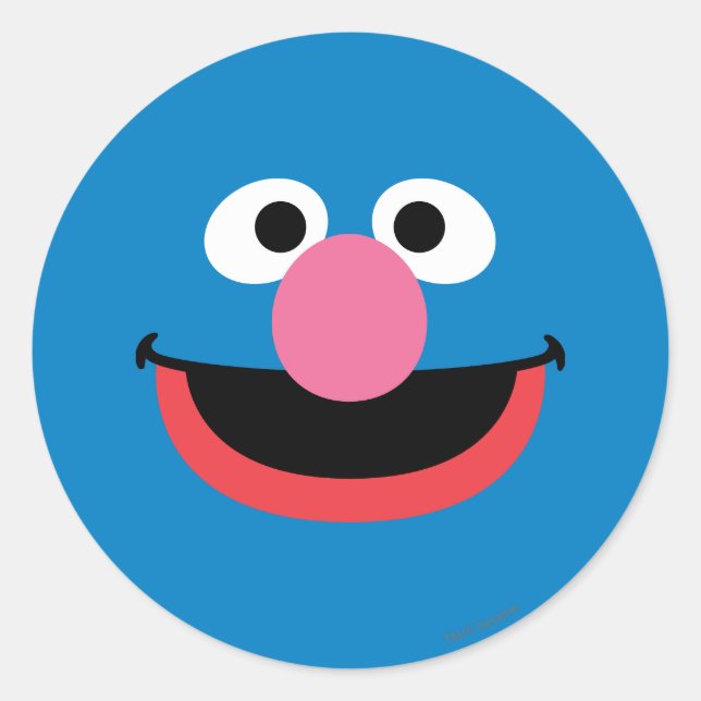 Sticker Rond Art du visage de Grover (Devant)