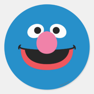 Sticker Rond Art du visage de Grover