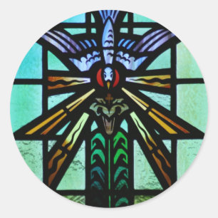 Sticker Rond Art en verre souillé de Saint-Esprit