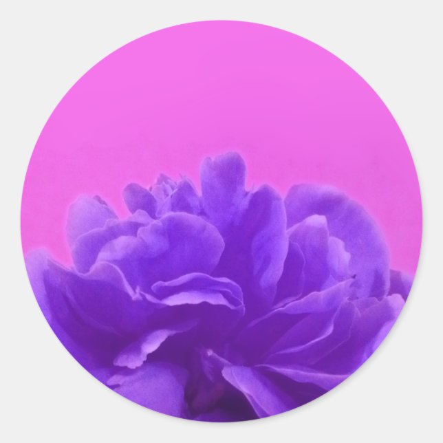 Sticker Rond Art Floral pourpre et framboise (Devant)
