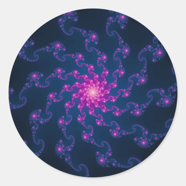 Sticker Rond Art Fractal Fleur Vie (Devant)