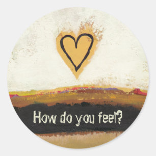 Sticker Rond Art moderne amusant coeur de la peinture personnal