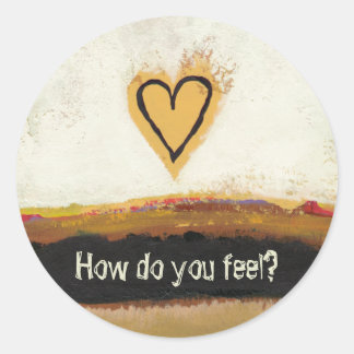 Sticker Rond Art moderne amusant coeur de la peinture personnal