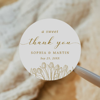 Sticker Rond Art moderne Art Floral Mariage