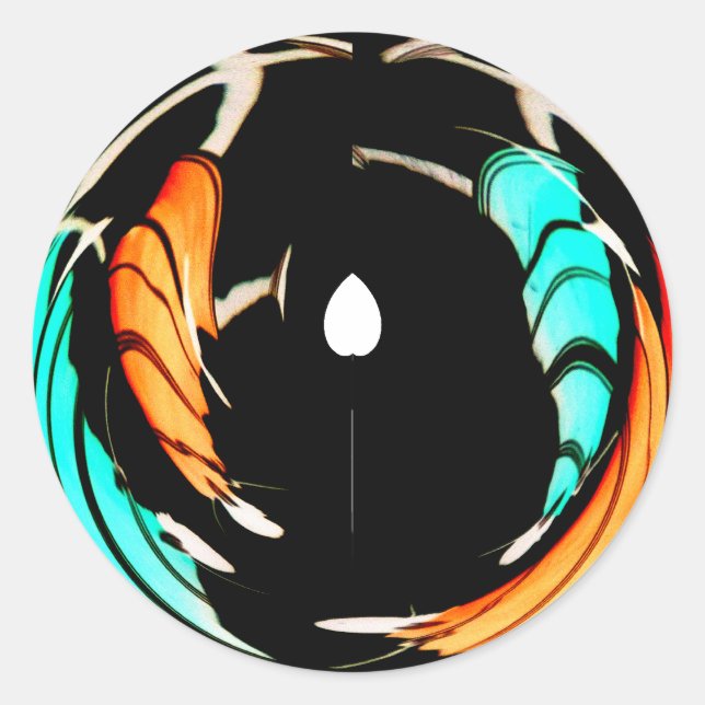 Sticker Rond Art Motif traditionnel africain Imprimer (Devant)