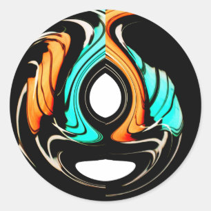 Sticker Rond Art Motif traditionnel africain Imprimer