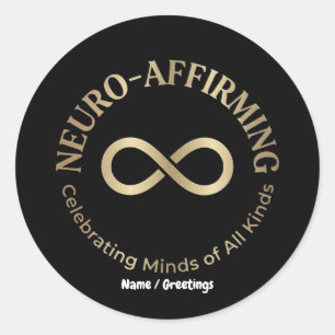 Sticker Rond Art Neuro-affirmatif Arc-en-ciel Infini Neurodiver