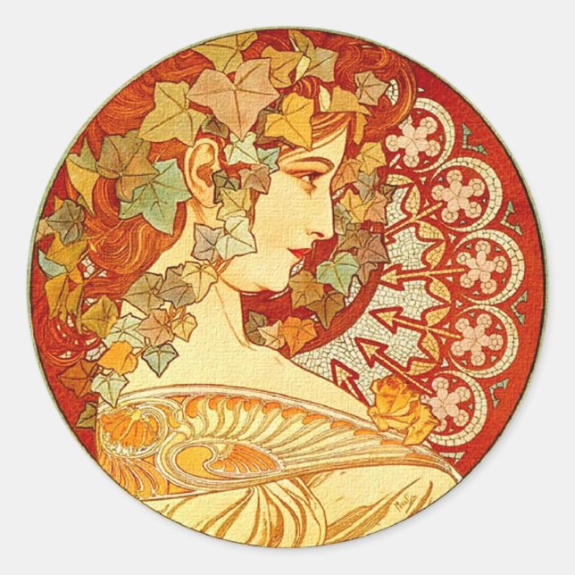 Sticker Rond Art nouveau (Devant)