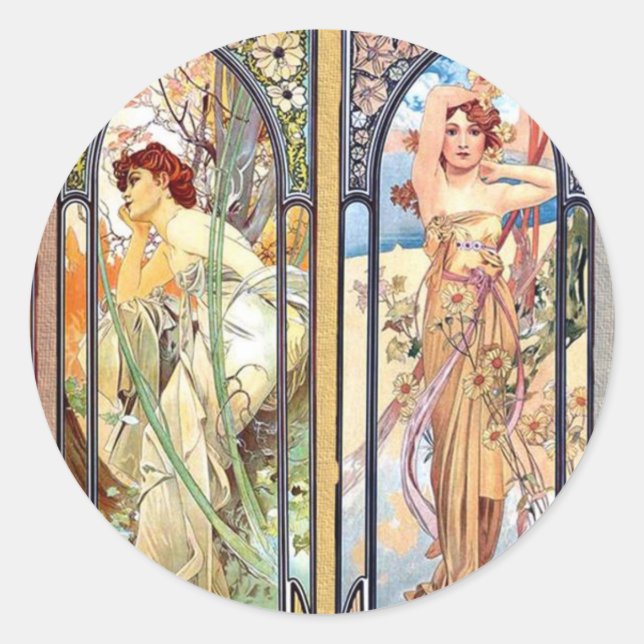 Sticker Rond Art Nouveau (Devant)