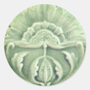 Sticker Rond Art nouveau jugendstil carreaux de fleurs design v