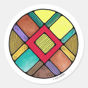 Sticker Rond Art Nouveau Rune Ingwaz - EARTH MAGIC