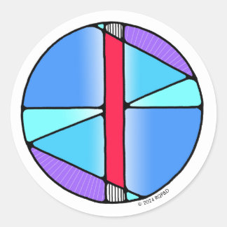 Sticker Rond Art Nouveau Rune Isa - STILLNESS !