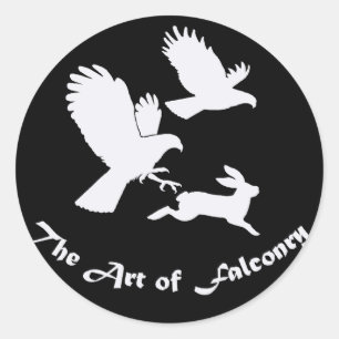 Sticker Rond Art of Falconry - Harris Hawks