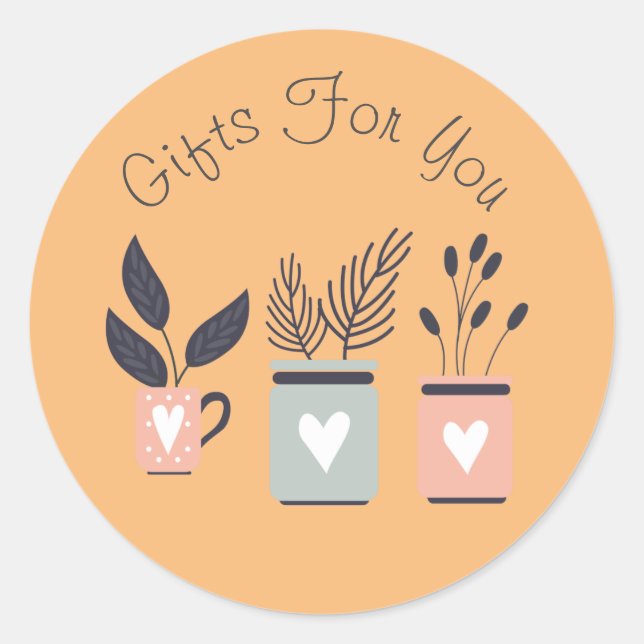 Sticker Rond Art plante design moderne Cadeau marque d'entrepri (Devant)
