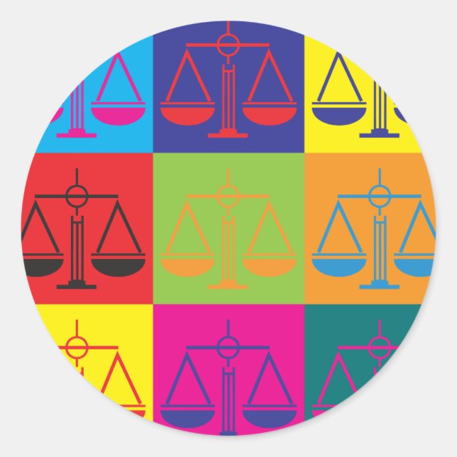 Sticker Rond Art pop de la justice pénale (Devant)