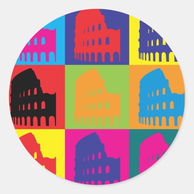 Sticker Rond Art pop latin (Devant)