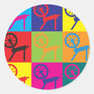 Sticker Rond Art pop tournante
