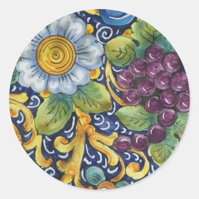 Sticker Rond Art populaire peint Vie morte (Devant)