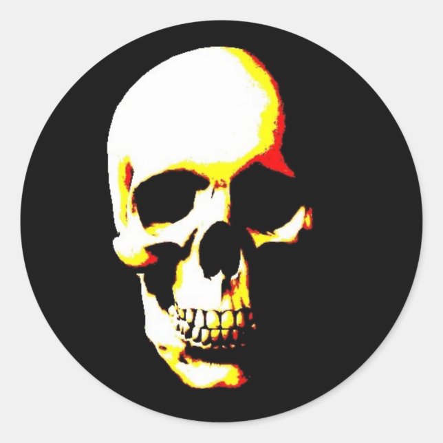 Sticker rond Art Rocker Imaginaire crâne (Devant)