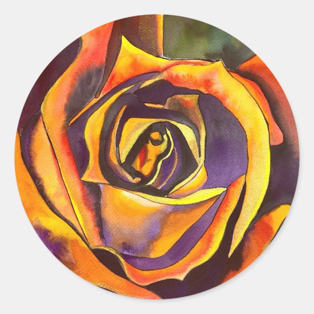 Sticker Rond Art Rose d'or (Devant)