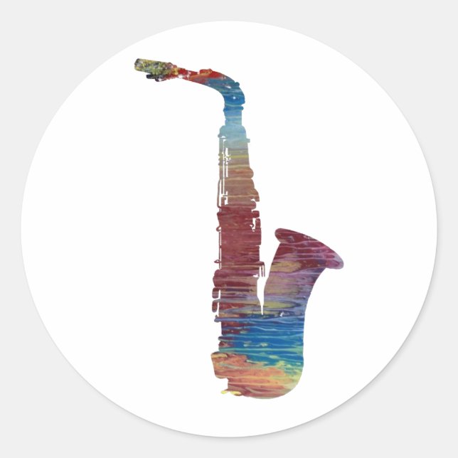 Sticker Rond Art saxophone (Devant)