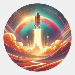 Sticker Rond art surréaliste