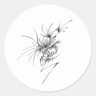 Sticker Rond Art tribal abstrait noir et blanc 118 Tattoo