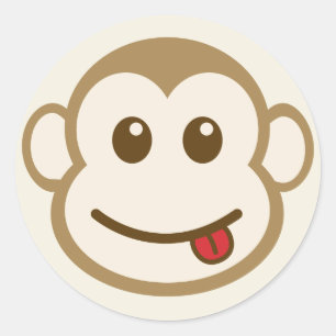 Sticker Rond Art Vecteur Visage De Singe