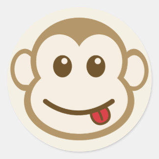 Sticker Rond Art Vecteur Visage De Singe