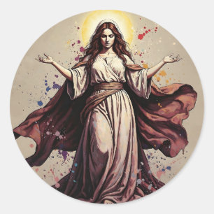 Sticker Rond Art vintage Marie Madeleine