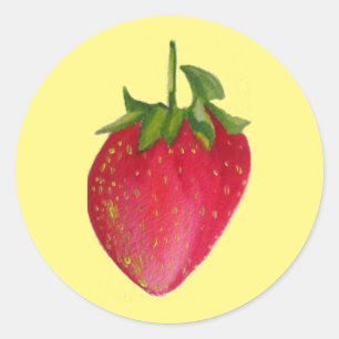 Sticker Rond Artecouleur de l'eau de fraise juteuse