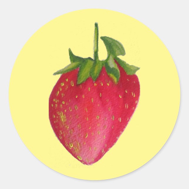 Sticker Rond Artecouleur de l'eau de fraise juteuse (Devant)